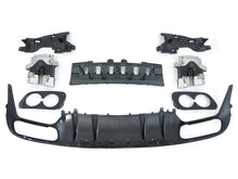 C43 Black Rear diffuser+Chrome Exhaust Tips For Mercedes Benz C-class C205 A205 Coupe AMG Line 15-20