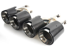 Glossy Carbon Fiber Exhaust Tips Silver for BMW G42 G20 G22 G26 G30 60-63mm pipes