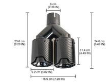 Gloss Carbon Fiber Dual Exhaust Tips Black for BMW 5 Series F10 F11 55-59mm Pipes