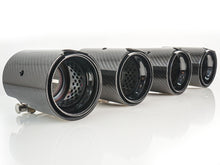 4PCS Carbon Fiber Exhaust Tips Gloss Black Perforated Inner Set for BMW M2 M3 M4 M5