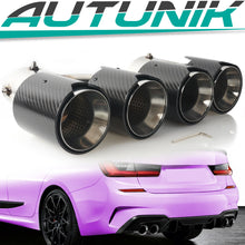 Glossy Carbon Fiber Exhaust Tips Silver for BMW G42 G20 G22 G26 G30 60-63mm pipes