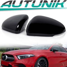 L+R Glossy Black Wing Mirror Cover Caps for Mercedes A Cl. W177 V177 CLA C118 X118 19-23