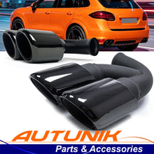 Glossy Black Stainless Exhaust Pipe Muffler Tips for Porsche Cayenne 92A V8 2011-2014 et76