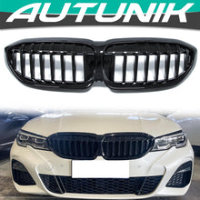 Glossy Black Front Bumper Kidney Grille Grill for BMW 3 Series G20 W/O Camera