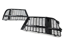 Black Front Bumper Fog Light Grilles Cover For Audi A3 S3 8V S-Line 2017-2020