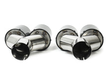 Gloss Carbon Fiber Dual Exhaust Tips Silver for BMW 5 Series F10 F11 55-59mm Pipes