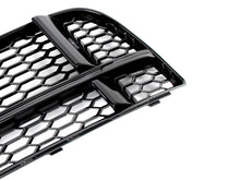 Black Front Bumper Fog Light Grilles Cover For Audi A3 S3 8V S-Line 2017-2020