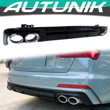 Rear Diffuser W/ Chrome Exhaust Tips For Audi A6 C8 Sedan S-Line S6 2019-2022