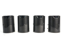 4PCS Carbon Fiber Exhaust Tips Gloss Black Perforated Inner Set for BMW M2 M3 M4 M5