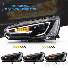 Black Headlights For 2008-2020 MITSUBISHI LANCER/EVO X CJ CF DRL Set Front Lamps