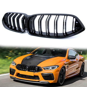 Glossy Black Front Kidney Grille Grill for BMW G14 8 Series W/O Camera