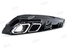 Black Rear Diffuser + Silver Exhaust Tips For Mercedes  W205 S205 C43 amg line 15-21