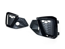 Black Front Bumper Fog Light Grilles Cover For Audi A4 S4 B9 S Line 2020+ w/ ACC