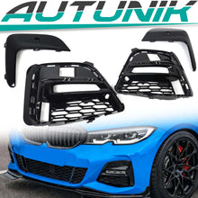 Front Bumper Fog Light Grill Cover + Black Trim for BMW 3 Series G20 M Sport 2019-2022