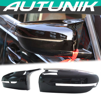 Glossy Black Rearview Side Mirror Cover Caps Replacement for BMW G30 G31 G11 G12 G14 G15 mc77