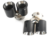 Glossy Carbon Fiber Exhaust Tips Silver for BMW G42 G20 G22 G26 G30 60-63mm pipes