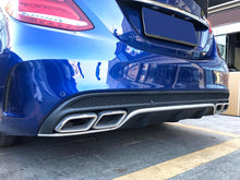 Rear Diffuser + Chrome Exhaust Tips For Mercedes Benz W205 Sedan S205 Wagon C300 C43 AMG di1