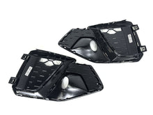 Black Front Bumper Fog Light Grilles Cover For Audi A4 S4 B9 S Line 2020+ w/ ACC