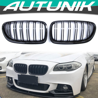 Gloss Black Front Bumper Bar Grill Grille for BMW 5 Series F10 F11