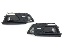 Black Front Bumper Fog Light Grilles Cover w/ ACC For Audi Q5 SQ5 FY S Line 2017+