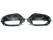Side Mirror Cover Caps Replacement Glossy Black For Audi A6 C7 S6 RS6 With Lane Assist 12-18