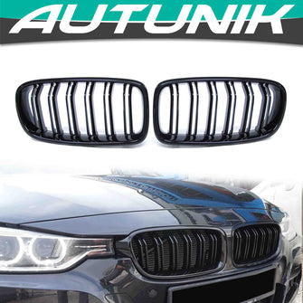 Front Kidney Grille Grill Gloss Black For BMW F30 F31 3 Series 12-18