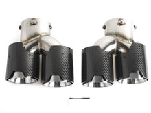 Glossy Carbon Fiber Exhaust Tips Silver for BMW G42 G20 G22 G26 G30 60-63mm pipes