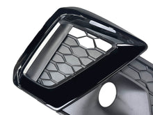 Black Front Bumper Fog Light Grilles Cover For Audi A4 S4 B9 S Line 2020+ w/ ACC