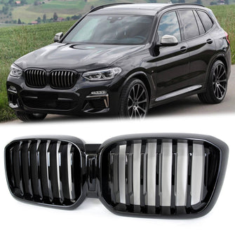 Glossy Black Front Kidney Grille Grill for BMW X3 G01 X4 G02 2022+ w/o Camera