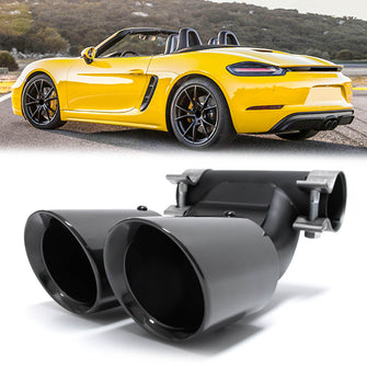 Glossy Black Exhaust Muffler Tips for Porsche Cayman Boxster 2010-2015
