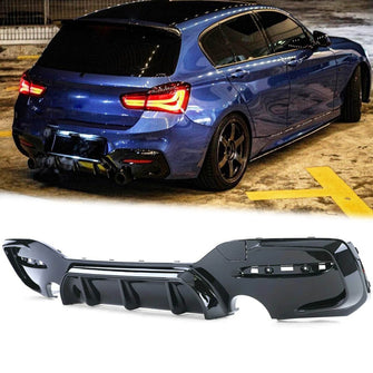 Gloss Black Rear Diffuser for BMW 1 Series F20 F21 Facelift with M Sport Bumper2015-2019