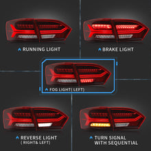 LED Sequential Red Rear Lights for VW Jetta 2011-2014 Tail Brake Lamps