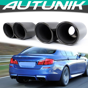 Black Exhaust Muffler Tips Tail Pipes for BMW 5 Series F10 F11 550i 550d M Sport 6 Series F12 F13 640d 650i et130