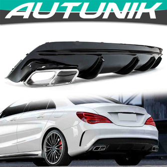 Rear Diffuser Exhaust Muffler Tips for Mercedes Benz CLA C117 CLA200 CLA250 CLA45 AMG Pack 2017 2018 2019 di10