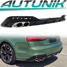 Black Diffuser Chrome Exhaust Tips For Audi A5 B9 S-line 2020-2023