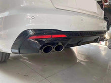 Gloss Black Rear Diffuser with Exhaust Tips For AUDI A4 B9 S Line Facelift 20-24 with 1 pipe each side