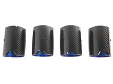 4x Carbon Fiber Exhaust Tips for BMW F80 M3 F82 M4 65-67mm pipes Gloss Blue Inner