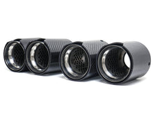 Gloss Carbon Fiber Dual Exhaust Tips Silver for BMW 5 Series F10 F11 55-59mm Pipes