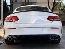 C43 Black Rear diffuser+Chrome Exhaust Tips For Mercedes Benz C-class C205 A205 Coupe AMG Line 15-20