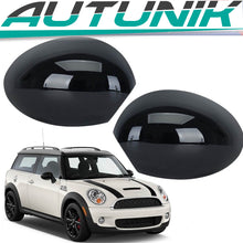 2x Gloss Black Wing Mirror Cover Cap Power Fold For Mini R55 R56 R57 R58 R59 R61