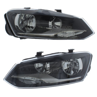 Headlights for VW Polo Mk5 6R 2009-2015 Twin Reflector Headlamps
