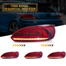 For 2009-2014 Volkswagen Scirocco MK3 Red Rear Lights W/Startup Sequential Pair