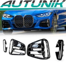 Black Front Bumper Fog Light Grilles Cover For BMW 4 Series G22 G23 M sport bumper 21-26