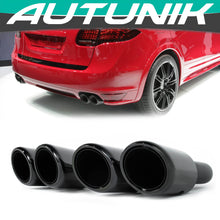 Black Exhaust Pipes Tips For Porsche Cayenne Base 92A Hybird 958 2011-2014