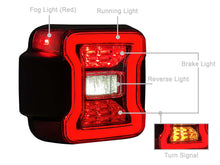 LED Rear Tail Lights for Jeep Wrangler JL 2018-2024 Upgrade Lamps Clear Red