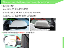 Side Mirror Cover Caps Glossy Black for 2012-2015 Audi A3 8Y A4 B8.5 S4 A5 8T S5 w/o Lane Assist mc26