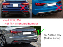 Gloss Black Rear Diffuser with Exhaust Tips For AUDI A4 B9 S Line Facelift 20-24 with 1 pipe each side