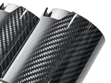 Gloss Carbon Fiber Dual Exhaust Tips Silver for BMW 5 Series F10 F11 55-59mm Pipes