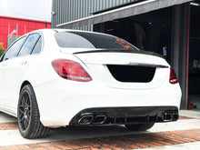 Gloss Black Rear Diffuser Exhaust Tips Mercedes C-Class W205 S205 2015-2021 standard bumper