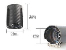 4PCS Carbon Fiber Exhaust Tips Gloss Black Perforated Inner Set for BMW M2 M3 M4 M5